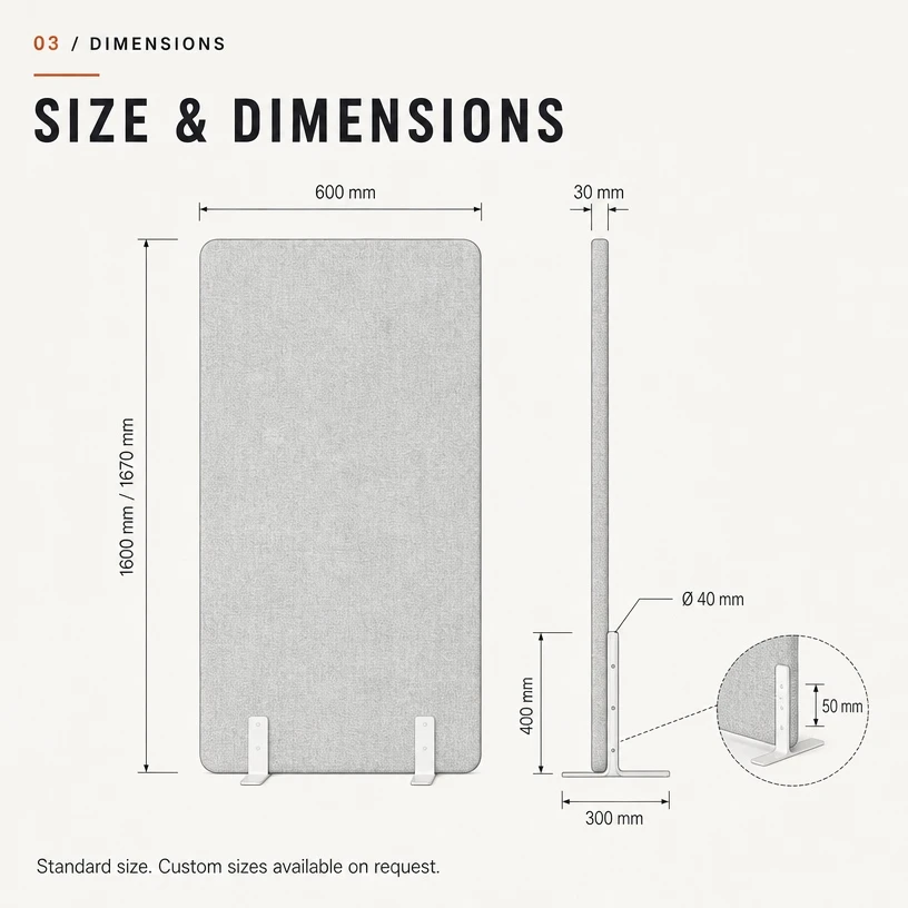 Customized free standing acoustic screens Customized free standing acoustic screens